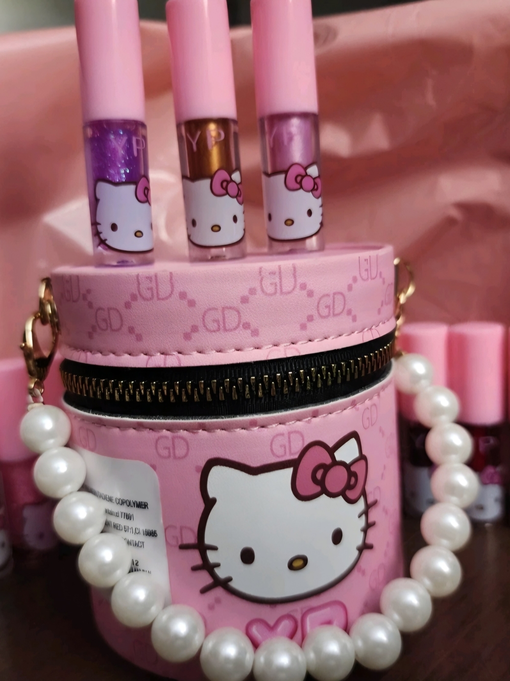 Hello Kitty Pink Kids Jewelry Case with Pearl Handle